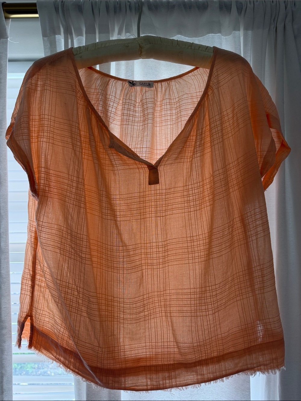 Carve Designs James Peach Organic Cotton Gauze Blouse Top Size M